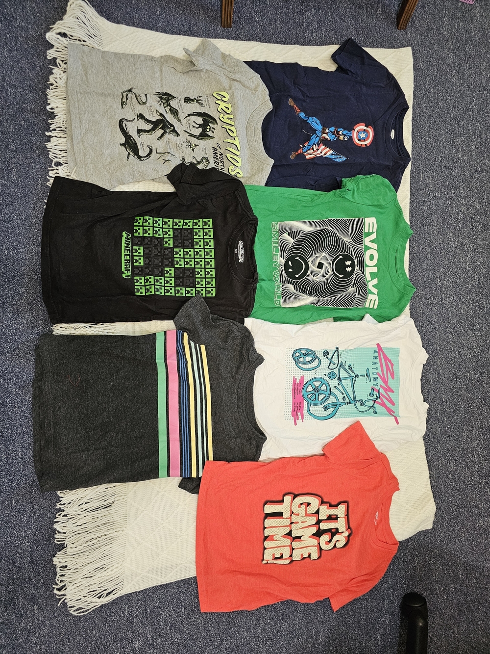 7 Pack Bundle Various Kids Tshirts Size S
